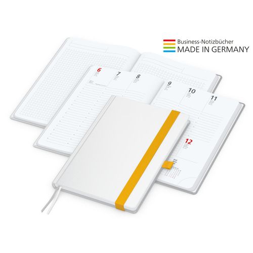 Match-Hybrid White Bestseller A5, Cover-Star matt-individuell, gelb (Art.-Nr. CA983788) - Der Hybrid-Timer für jedes Corporat...