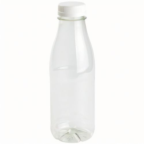 rPET-Flaschen 500 ml, klar, Deckel [120er Pack] (Art.-Nr. CA076482) - rPET-Flaschen 500 ml, klar, Deckel weiß