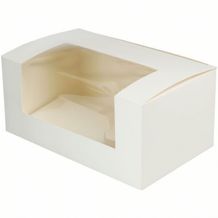 2er Cupcake-Boxen 18 x 11 x 8 cm, PLA-Fenster, [200er Pack] (weiß) (Art.-Nr. CA113961)