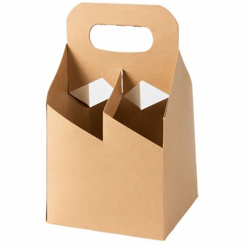 4er Karton-Flaschenträger, faltbar [150er Pack] (Art.-Nr. CA165755) - 4er Karton-Flaschenträger, braun, faltb...