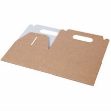 Karton-Lunchboxen mit Griff M, 21, 5 x 15 x 11, 5 cm, faltbar [100er Pack] (braun / weiß) (Art.-Nr. CA346707)