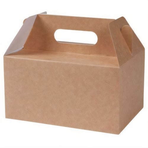 Karton-Lunchboxen mit Griff M, 21, 5 x 15 x 11, 5 cm, faltbar [100er Pack] (Art.-Nr. CA346707) - Karton-Lunchboxen mit Griff M, 21, 5 x...