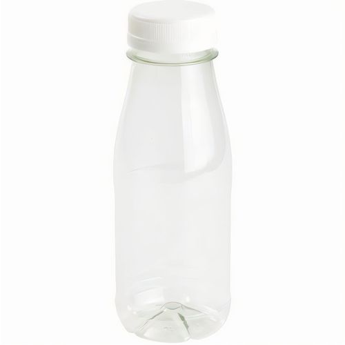 rPET-Flaschen 250 ml, klar, Deckel [260er Pack] (Art.-Nr. CA367229) - rPET-Flaschen 250 ml, klar, Deckel weiß