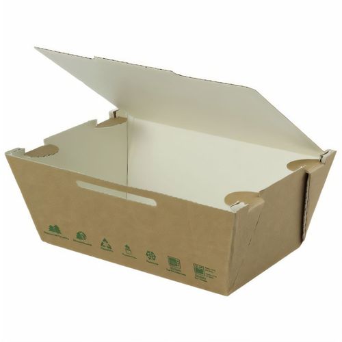 Take-away-Karton-Boxen 700 ml, hitzebeständig, biobeschichtet [300er Pack] (Art.-Nr. CA509319) - Take-away-Karton-Boxen 700 ml, hitzebest...