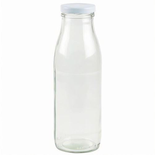 Saft-Flaschen 500 ml, klar, Deckel [20er Pack] (Art.-Nr. CA557738) - Saft-Flaschen 500 ml, klar, Deckel weiß