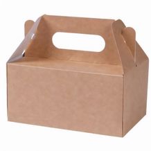 Karton-Gebäckboxen mit Griff S, 18 x 11 x 15, 5 cm, faltbar [150er Pack] (braun / weiß) (Art.-Nr. CA683634)