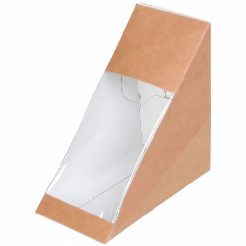 Karton-Sandwich-Boxen, PLA-Fenster, [600er Pack] (Art.-Nr. CA905719) - Karton-Sandwich-Boxen, PLA-Fenster,...