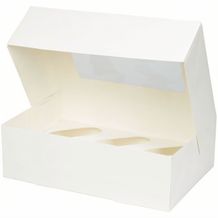 6er Cupcake-Boxen inkl. Einlage, PLA-Fenster, [125er Pack] (weiß) (Art.-Nr. CA933043)