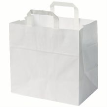 Kraftpapier-Tragetaschen L, 26 x 17 x 25 cm, breiter Boden [250er Pack] (weiß) (Art.-Nr. CA998738)