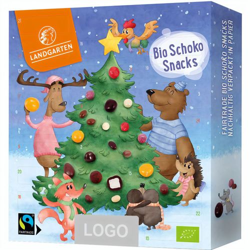 Adventkalender Bio Schoko (380g) (Art.-Nr. CA564254) - 22x 15g Beutel in weihnachtlichen...