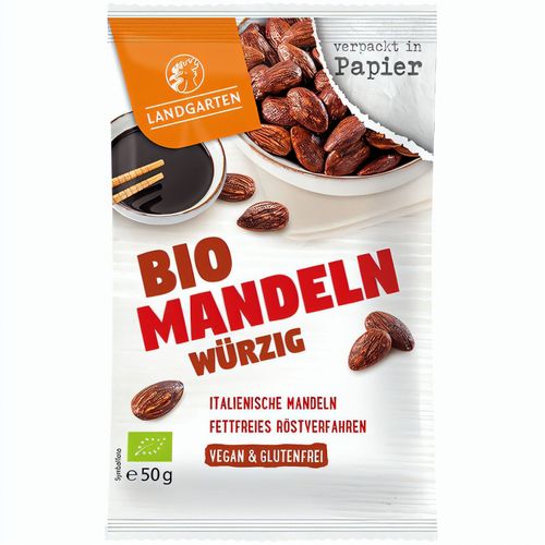 Bio Mandeln würzig (50g) (Art.-Nr. CA806885) - Geröstete Mandeln mit Tamari-Sauce i...