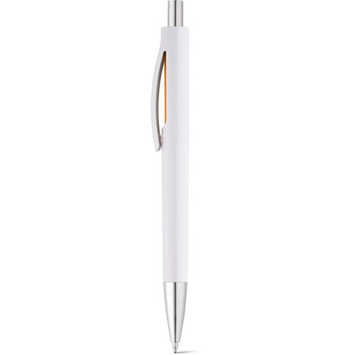 STRACED. Kugelschreiber mit Clip (Art.-Nr. CA001080) - Kugelschreiber, weiss mit farbigem...