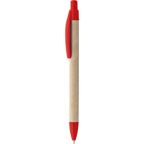 REMI. Kraftpapier-Kugelschreiber mit Clip (Art.-Nr. CA003791) - Kugelschreiber aus Kraftpapier mit...
