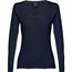 THC BUCHAREST WOMEN. Langärmeliges tailliertes T-Shirt für Frauen aus Baumwolle (dunkelblau) (Art.-Nr. CA018372)