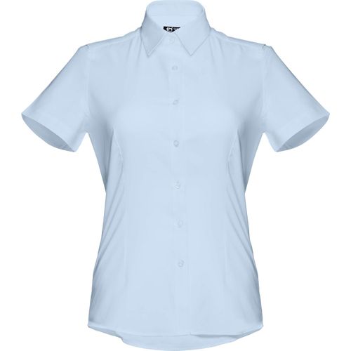 THC LONDON WOMEN. Oxford-Hemd mit kurzen Ärmeln für Frauen (Art.-Nr. CA021321) - Damen kurzarm Oxford Bluse aus 70%...