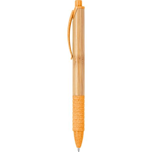 KUMA. Bambus-Kugelschreiber mit einem Anti-Rutsch-Clip (Art.-Nr. CA024556) - Kugelschreiber aus Bambus mit blauschrei...