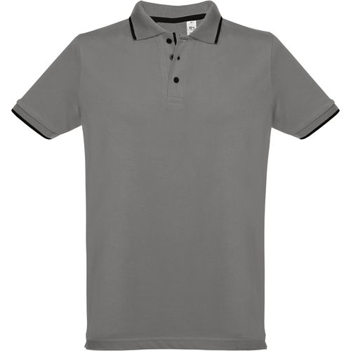THC ROME. Zweifarbiges Baumwoll-Poloshirt für Herren (Art.-Nr. CA027553) - Herren Poloshirt aus Piqué Stoff 100...