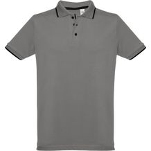 THC ROME. Zweifarbiges Baumwoll-Poloshirt für Herren (Grau) (Art.-Nr. CA027553)