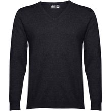 THC MILAN. Herren-Pullover mit V-Ausschnitt aus Baumwolle und Polyamid (Schwarz) (Art.-Nr. CA038801)