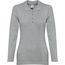 THC BERN WOMEN. Damen Langarm-Poloshirt (hellgrau melliert) (Art.-Nr. CA042187)