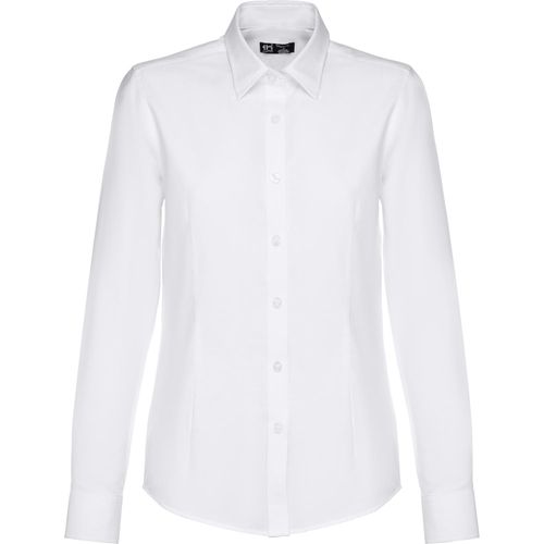 THC TOKYO WOMEN WH. Langärmeliges Oxford-Hemd für Frauen. Weiße Farbe (Art.-Nr. CA044645) - Damen langarm Oxford Bluse aus 70%...