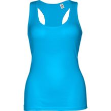THC TIRANA. Ärmelloses Baumwoll-T-Shirt für Frauen (wasserblau) (Art.-Nr. CA049141)