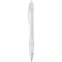 SLIM. Rutschfester Kugelschreiber mit Clip (weiß) (Art.-Nr. CA054789)