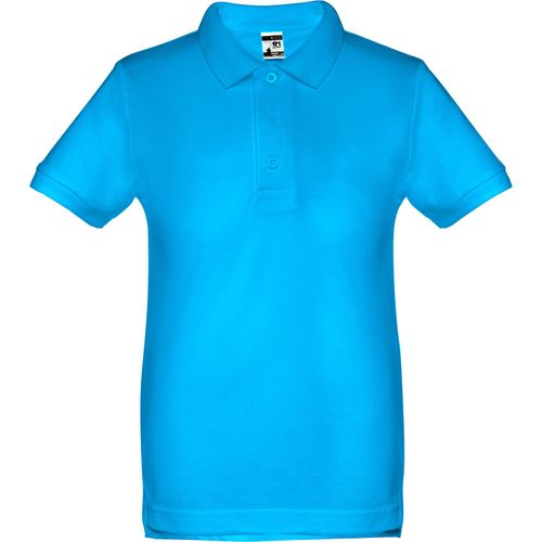 THC ADAM KIDS. Kurzärmeliges Baumwoll-Poloshirt für Kinder (unisex) (Art.-Nr. CA064704) - Kinder Poloshirt aus Piqué Stoff 100...