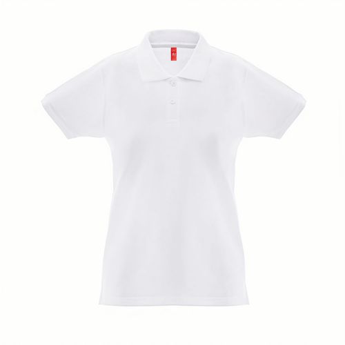 THC MONACO WOMEN WH. Kurzarm-Poloshirt für Damen aus kardierter Baumwolle (Art.-Nr. CA068129) - Damen Poloshirt aus Piqué Stoff 100...