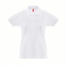 THC MONACO WOMEN WH. Kurzarm-Poloshirt für Damen aus kardierter Baumwolle (weiß) (Art.-Nr. CA068129)