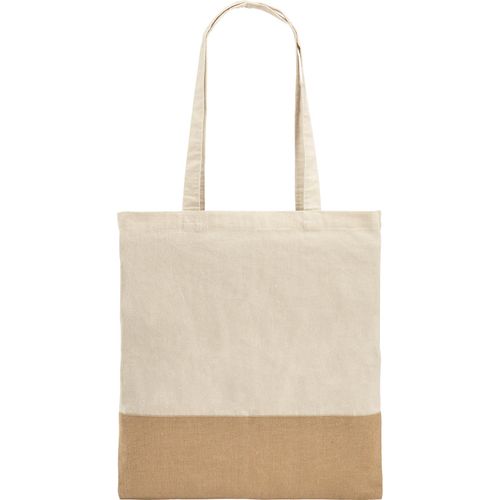 MERCAT. Tasche aus 100% Baumwolle (160 g/m²) mit Details aus Jute-Imitat (Art.-Nr. CA071635) - Tragetasche aus 100% Baumwolle (160...