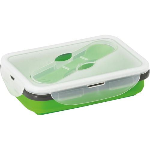 SAFFRON. Lunchbox. Faltbare hermetische Frischhaltebox aus Silikon und PP 640 mL (Art.-Nr. CA077260) - Faltbare hermetische Frischhaltebox aus...