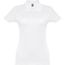 THC EVE WH. Kurzarm-Poloshirt mit Gürtel für Damen aus kardierter Baumwolle (weiß) (Art.-Nr. CA099331)