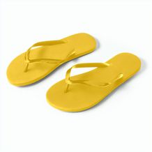 MAUPITI S / M. Bequeme Pantoffeln mit PE-Sohle und PVC-Riemen (gelb) (Art.-Nr. CA114532)