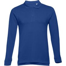 THC BERN. Langarm-Poloshirt für Herren aus kardierter Baumwolle (königsblau) (Art.-Nr. CA129283)