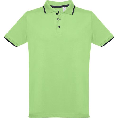 THC ROME. Zweifarbiges Baumwoll-Poloshirt für Herren (Art.-Nr. CA132678) - Herren Poloshirt aus Piqué Stoff 100...