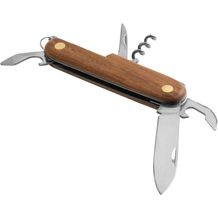 BELPIANO. Multifunktions-Taschenmesser aus Edelstahl und Holz (natur) (Art.-Nr. CA154453)