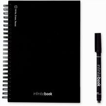 STARTER KIT INFINITEBOOK A5. Kit bestehend aus einem "Infinitebook", Reinigungsset, Marker und Markerhalter (Schwarz) (Art.-Nr. CA154947)