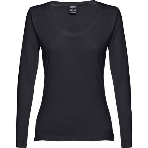 THC BUCHAREST WOMEN. Langärmeliges tailliertes T-Shirt für Frauen aus Baumwolle (Art.-Nr. CA155748) - Damen Langarmshirt aus 100% Strickjersey...