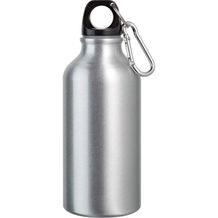 LANDSCAPE. Aluminium-Sportflasche mit Karabiner 400 ml (Satinsilber) (Art.-Nr. CA156554)