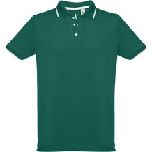 THC ROME. Zweifarbiges Baumwoll-Poloshirt für Herren (dunkelgrün) (Art.-Nr. CA161984)