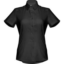 THC LONDON WOMEN. Oxford-Hemd mit kurzen Ärmeln für Frauen (Schwarz) (Art.-Nr. CA169236)