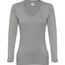 THC BUCHAREST WOMEN. Langärmeliges tailliertes T-Shirt für Frauen aus Baumwolle (hellgrau melliert) (Art.-Nr. CA177082)