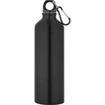 SIDEROT. Aluminium-Sportflasche mit Karabiner 800 ml (Schwarz) (Art.-Nr. CA182051)