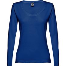 THC BUCHAREST WOMEN. Langärmeliges tailliertes T-Shirt für Frauen aus Baumwolle (königsblau) (Art.-Nr. CA186348)