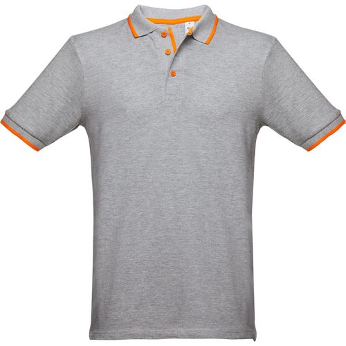 THC ROME. Zweifarbiges Baumwoll-Poloshirt für Herren (Art.-Nr. CA192471) - Herren Poloshirt aus Piqué Stoff 100...