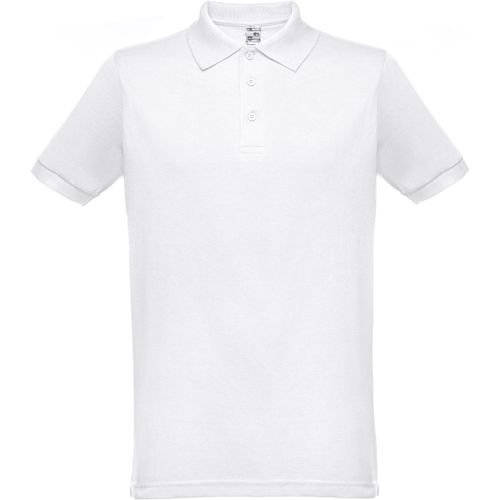 THC BERLIN WH. Kurzärmeliges Herren-Poloshirt. Farbe Weiß (Art.-Nr. CA196005) - Herren Poloshirt aus Piqué Stoff 65...
