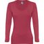 THC BUCHAREST WOMEN. Langärmeliges tailliertes T-Shirt für Frauen aus Baumwolle (Rot melliert) (Art.-Nr. CA199226)