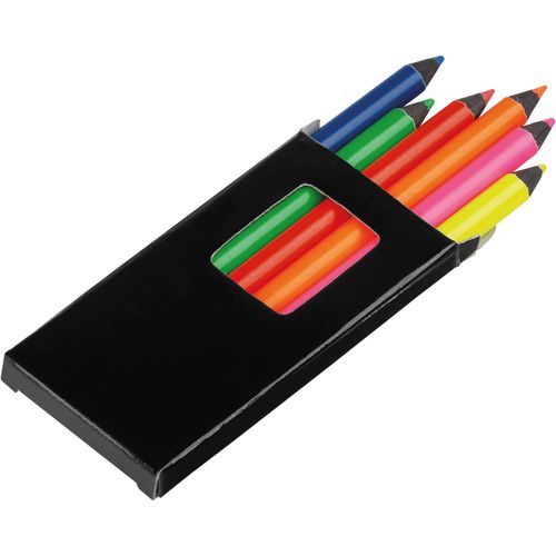 MEMLING. Bleistiftbox mit 6 Buntstiften (Art.-Nr. CA209243) - Malset bestehend aus 6 fluoreszierenden...