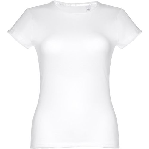 THC SOFIA WH. Tailliertes Damen-T-Shirt aus Baumwolle. Farbe Weiß (Art.-Nr. CA211283) - Damen T-Shirt aus 100% Strickjersey und...